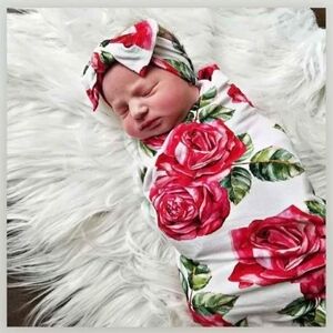 Floral Swaddle and Headband Set